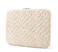 Puffy Laptop Sleeve 15.6 Inch Cute Floral Laptop Case Soft Quilted Computer Sleeve Protective Cover for MacBook, iPad, Notebook, Chromebook