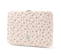 Puffy Laptop Sleeve 15.6 Inch Cute Floral Laptop Case Soft Quilted Computer Sleeve Protective Cover for MacBook, iPad, Notebook, Chromebook