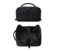 Puffy Makeup Bag for Women with 180° Lay-Flat Design, Compact Cosmetic Organizer with 5 Compartments, Cute Lightweight Travel Pouch Water-Repellent, Open Flat Make Up Bag for Essentials