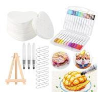 Puffy Paint Set - 3D Popcorn Painting Set | DIY Bubble Painting Pen Art Accessories for Canvas, Home Decoration, Children's Projects, Family Fun, with Foam Paper, Markers, Bead Chains