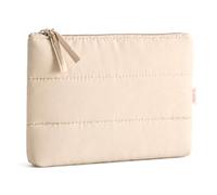 Puffy Quilted Makeup Bag Travel Cosmetic Bags for Women Khaki