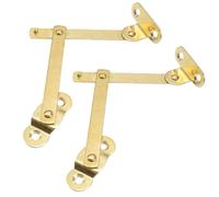 Pufguy Antique Brass Lid Folding Support Lid Stay Hinges for Jewelry Box,Cabinet-2 pcs(Gold)