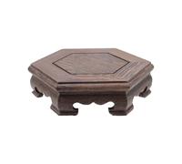Pufguy Traditional Craft Wooden Base Wood Display Stand Oriental Hex Shape Pedestal