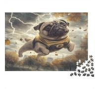 Pug 1000 Piece Puzzle Games Premium & Durable for Adults Fun Puzzles for Creativity And Mindfulness Challenging Jigsaw Puzzles for Adults And Family for Stress Relief 1000pcs (75x50cm)