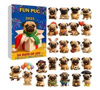 Pug 2025 - 24 Days Christmas Countdown With De Pug, 2D Acrylic Dog Themed Tree Decorations, Christmas Gift For Pet Parents