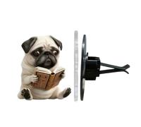 Pug Acrylic Car Air Vent Fragrance Diffuser, Cute Dog Diffuser Clip, 2D Acrylic Aromatherapy Design, Long-Lasting Refreshing Scent, Reusable Vehicle Accessory, 6x5cm For Women, Men, Truck, RV