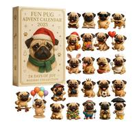 Pug Advent Calendar 2026, 24 Days Christmas Advent Calendar, Cute Pug Dog Hanging Ornaments