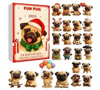 Pug Advent Toys - 2D Flat Dogs Hanger As Souvenir,24 Days Countdown Calendar,for Children Daughter Granddaughter Family Friends Teens Students School Bag Pencil Case