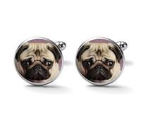 Pug Alloy Cufflinks for Men 17mm 20mm Shirt Cuff Links for Wedding Business Formal Dress Father's Day Birthday Gift for Him