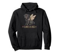 Pug Almost An Angel Dog with Wings Funny Vintage Pullover Hoodie