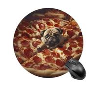 Pug And Pizza Round Mouse Pad for Office Home
