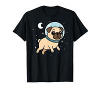 Pug Animal Lover Dog Astronaut Space Moon Mom Dad Kids T-Shirt