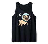 Pug Animal Lover Dog Astronaut Space Moon Mom Dad Kids Tank Top