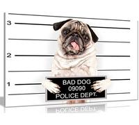 Pug Bad Dog Canvas Wall Art Picture Print (30x20in)