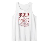 Pug Biscuit Cute Biscuits Bakery Retro Red Print Tank Top