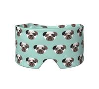 Pug Blue Puppy Illustration Kids Pattern, Full Eye Covers Light Blocking Eye Mask Sleep Eye and Ear Muffs