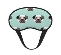 Pug Blue Puppy Illustration Kids Pattern, Full Eye Covers Light Blocking Eye Masks Blackout Sleep Eye Muffs