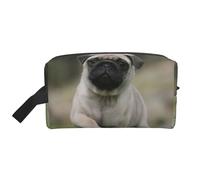 Pug Bokeh Puppy Dogs Lawn Pets PugMakeup Trave Bag for Women,Cosmetic Large Capacity Organizer