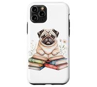 Pug Bookworm Flowers Book Reading Books Chinese Pugs Case for iPhone 11 Pro