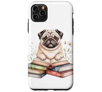 Pug Bookworm Flowers Book Reading Books Chinese Pugs Case for iPhone 11 Pro Max