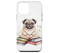 Pug Bookworm Flowers Book Reading Books Chinese Pugs Case for iPhone 12 mini
