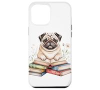 Pug Bookworm Flowers Book Reading Books Chinese Pugs Case for iPhone 12 Pro Max