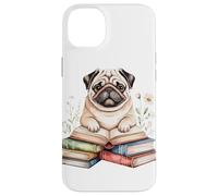 Pug Bookworm Flowers Book Reading Books Chinese Pugs Case for iPhone 14 Plus