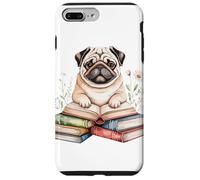 Pug Bookworm Flowers Book Reading Books Chinese Pugs Case for iPhone 7 Plus/8 Plus