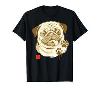Pug Breed Dog Funny Paw Design Lover Face Streetwear Canine T-Shirt
