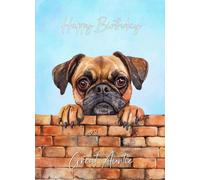 Pug Brown Dog Birthday Card for Great Auntie