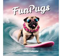 Pug Calendar 2026 - Funny Pug Wall Calendar 2026. Large 12 Month, Month to View with Notes & Checklist Pages, UK Made by Fun Pugs