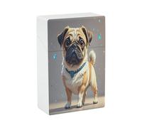 Pug Cartoon Cigarette Case Stylish Lightweight Pocket Holder Case for Smoke Waterproof Cigarette Dispenser Cigarettes Accessories for Outdoor Camping Hiking