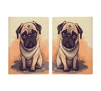Pug Cartoon Passport Holder Personalized Passport Wallet for Women Men Travel Document Organizer Holder