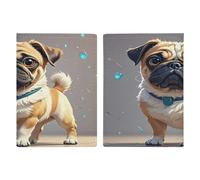 Pug Cartoon Passport Holder Ultra Slim PU Leather Travel Document Organizer Compact Premium International US Passport Protector Cover for Women Men