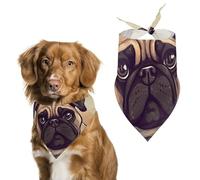 Pug CartoonPet Scarf Dog Bandana for Small Medium Large Exquisite Unique Cat Dogs Kerchief Premium Fabric Cute Triangle Cat Dogs Bibs Scarf