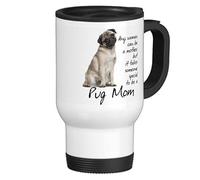 Pug Coffee Travel Mug for Women Funny Dog Travel Mug with Handle Stainless Steel 14-Ounce Cup Gifts for Men