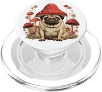 Pug Cottagecore Goblincore Dog Lover Art Aesthetic Mushroom PopSockets PopGrip for MagSafe