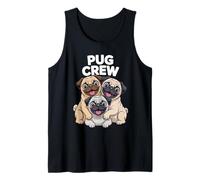 Pug Crew Cute Cartoon for Dog Mom Dads Owners Pet Pug Tank Top