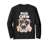 Pug Crew Cute Cartoon for Dog Moms & Dads Owners Pet Pug Long Sleeve T-Shirt