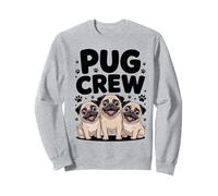 Pug Crew Cute Cartoon for Dog Moms & Dads Owners Pet Pug Sweatshirt
