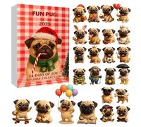 Pug Dog Advent Toy | 2D Acrylic Pendant Scene Props,Christmas Calendar 2025 - for Daughter Niece Family Friends Teens Students Schoolbag Pencil Case Backpack