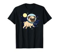 Pug Dog Astronaut Space Animal Lover Moon Mom Dad Kids T-Shirt