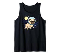 Pug Dog Astronaut Space Animal Lover Moon Mom Dad Kids Tank Top