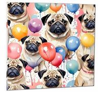 Pug Dog Birthday Card Pug Party Balloons