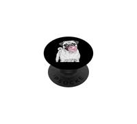 Pug Dog Blowing Bubble Gum Sketch Art Design PopSockets Adhesive PopGrip