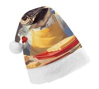 Pug Dog Chef Santa Hat Christmas Holiday Party Headwear for Adults Soft Velvet Festive Costume Accessory Child