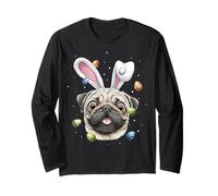 Pug Dog Easter Rabbit Eggs Bunny Ears Cute Long Sleeve T-Shirt