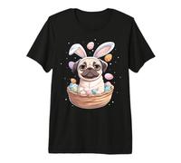 Pug Dog Easter Rabbit Eggs Bunny Ears Cute Premium T-Shirt
