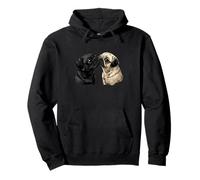 Pug Dog Face Colorful Portrait Animal Cute Pug Lover Pullover Hoodie