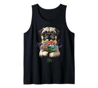 Pug Dog Face Colorful Portrait Animal Cute Pug Lover Tank Top